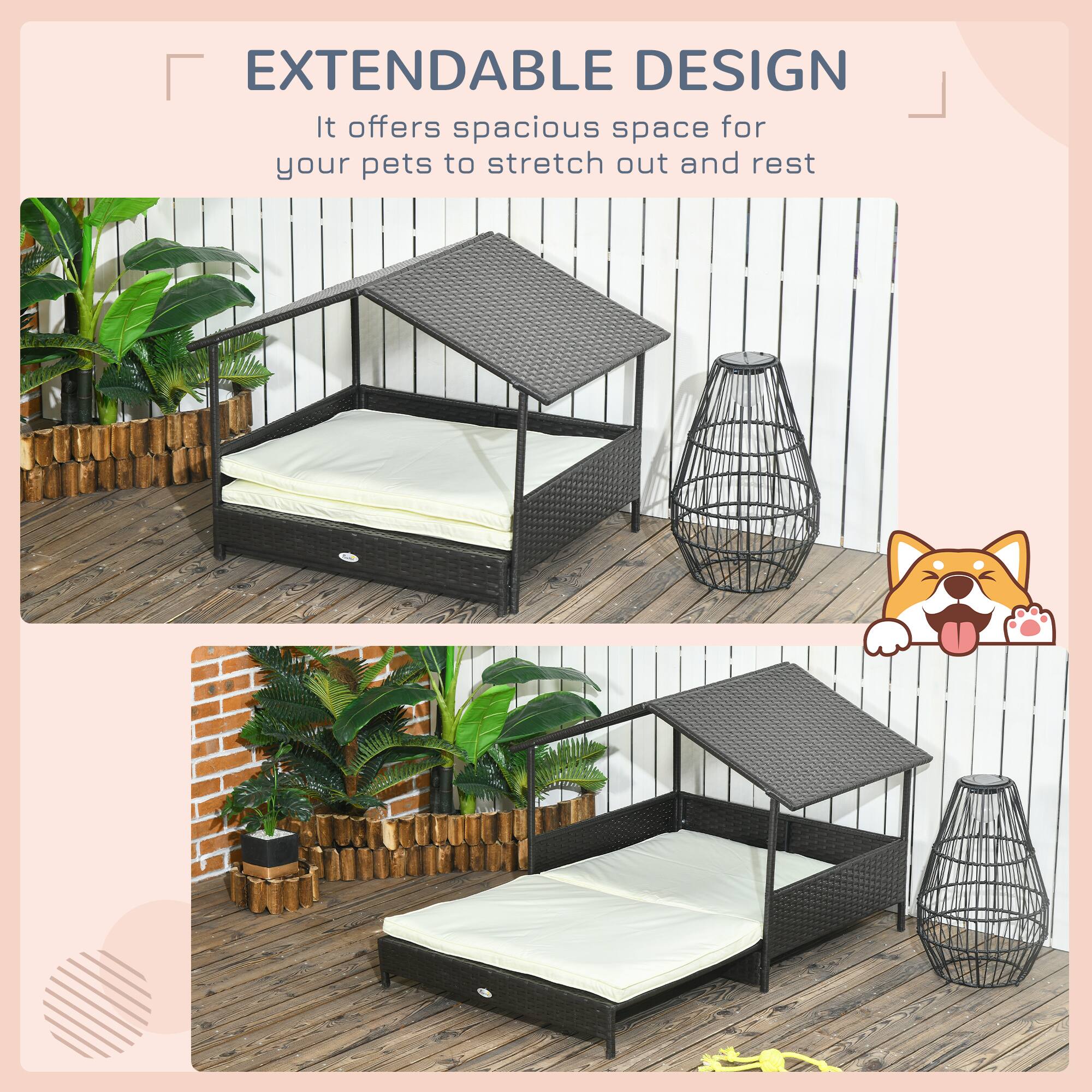EXTENDABLE DESIGN  
It offers spacious space for your pets to stretch out and rest