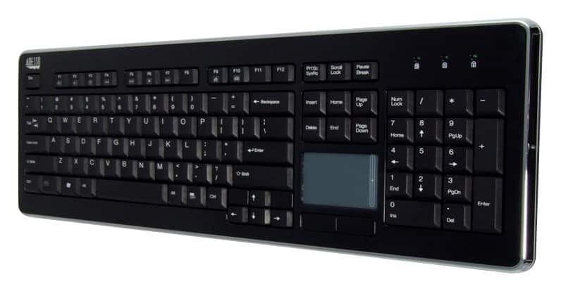 Adesso - Slim Touch Desktop Keyboard - Black - Larger Front