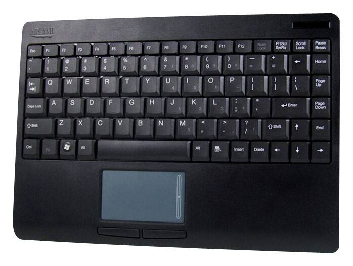 Adesso - SlimTouch Wireless Keyboard - Black - Larger Front