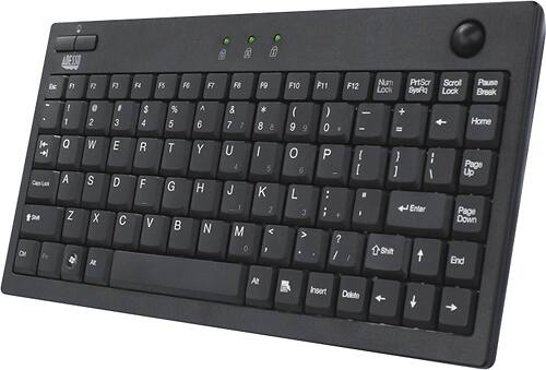 Angle. Adesso - AKB-310UB Compact (60%) Wired Mini Trackball Keyboard - Black.