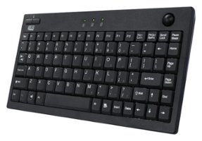 Adesso - AKB-310UB Compact (60%) Wired Mini Trackball Keyboard - Black - Front_Zoom
