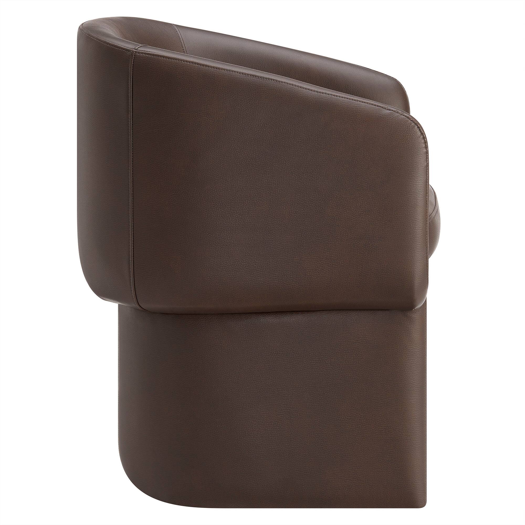 Back. Modway - Verity Barrel Back Vegan Leather Dining Chair by Modway - Brown.
