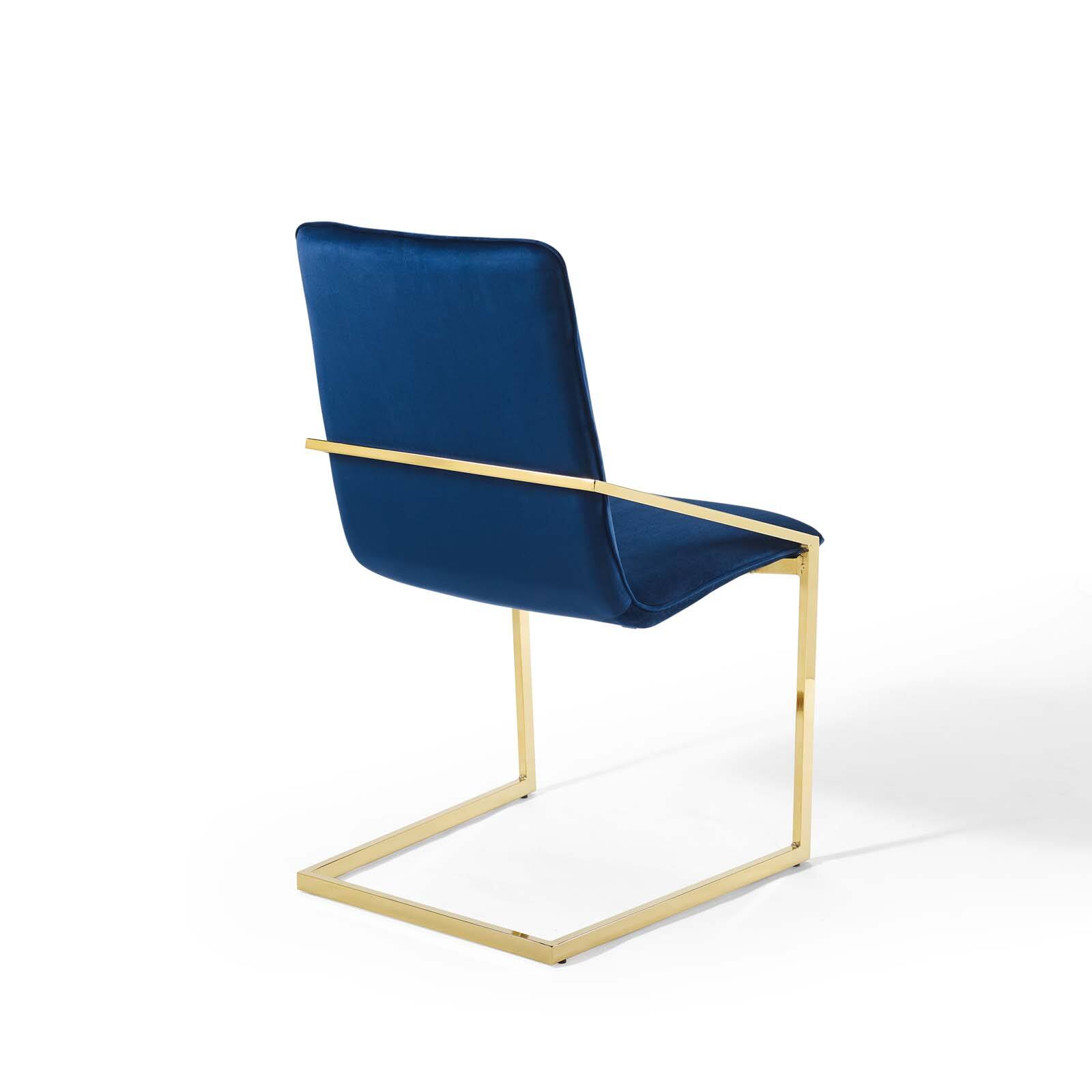 Alt View 3. Modway - Pitch Performance Velvet Dining Armchair by Modway - Gold Navy.
