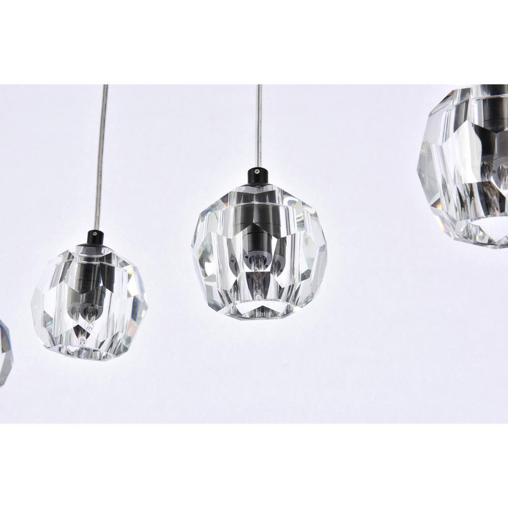Alt View 2. Elegant Lighting - Eren 5 lights Black pendant - Black.