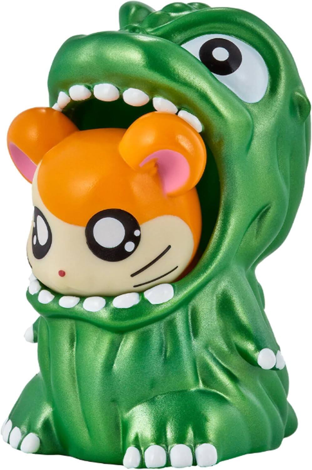 Left. Bandai - Bandai - Godzilla x Hamtaro - Movie Monster Series - GODZIHAM-KUN Metallic Green Figure   - COLLECTIBLES - Multicolor.