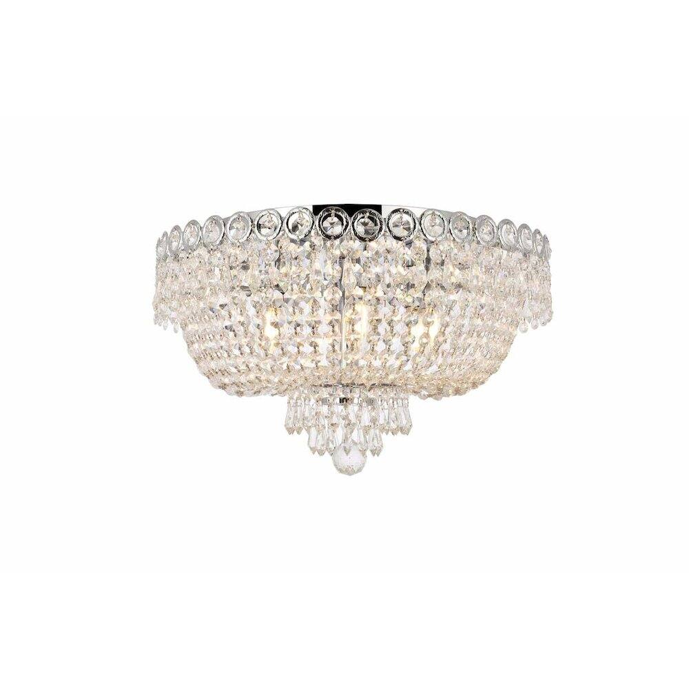 Alt View 1. Elegant Lighting - Century 6 light Chrome Flush Mount Clear Royal Cut Crystal - Chrome.