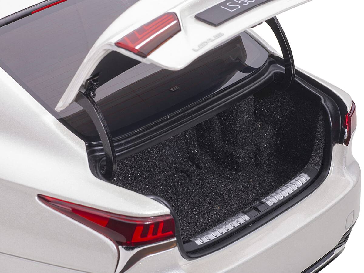 Alt View 1. Autoart - Lexus LS500h Sonic White Metallic with Crimson and Black Interior 1/18 Model Car by Autoart - White Metallic With Crimson And Black.