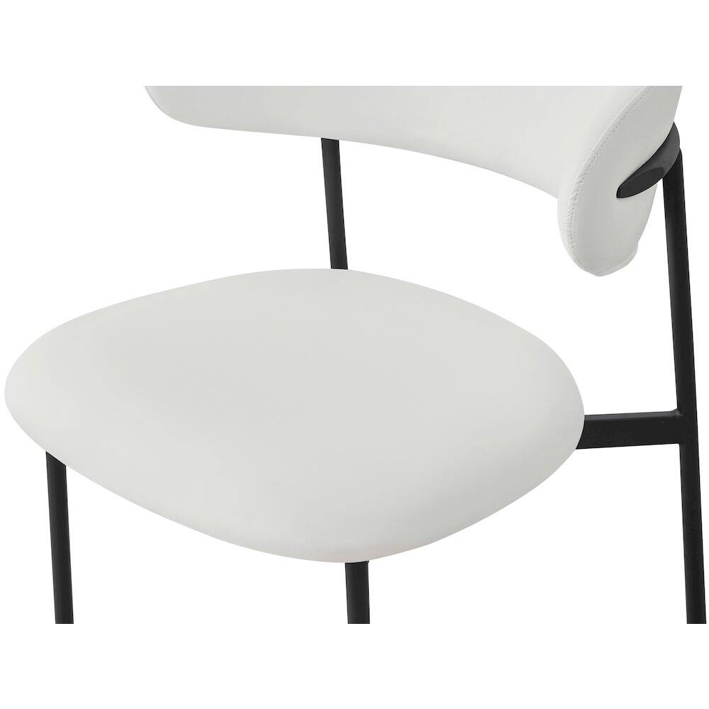 Alt View 4. Meridian Furniture - Lupita Off-White Vegan Leather Upholstered Dining Chair, Set of 2 - White.
