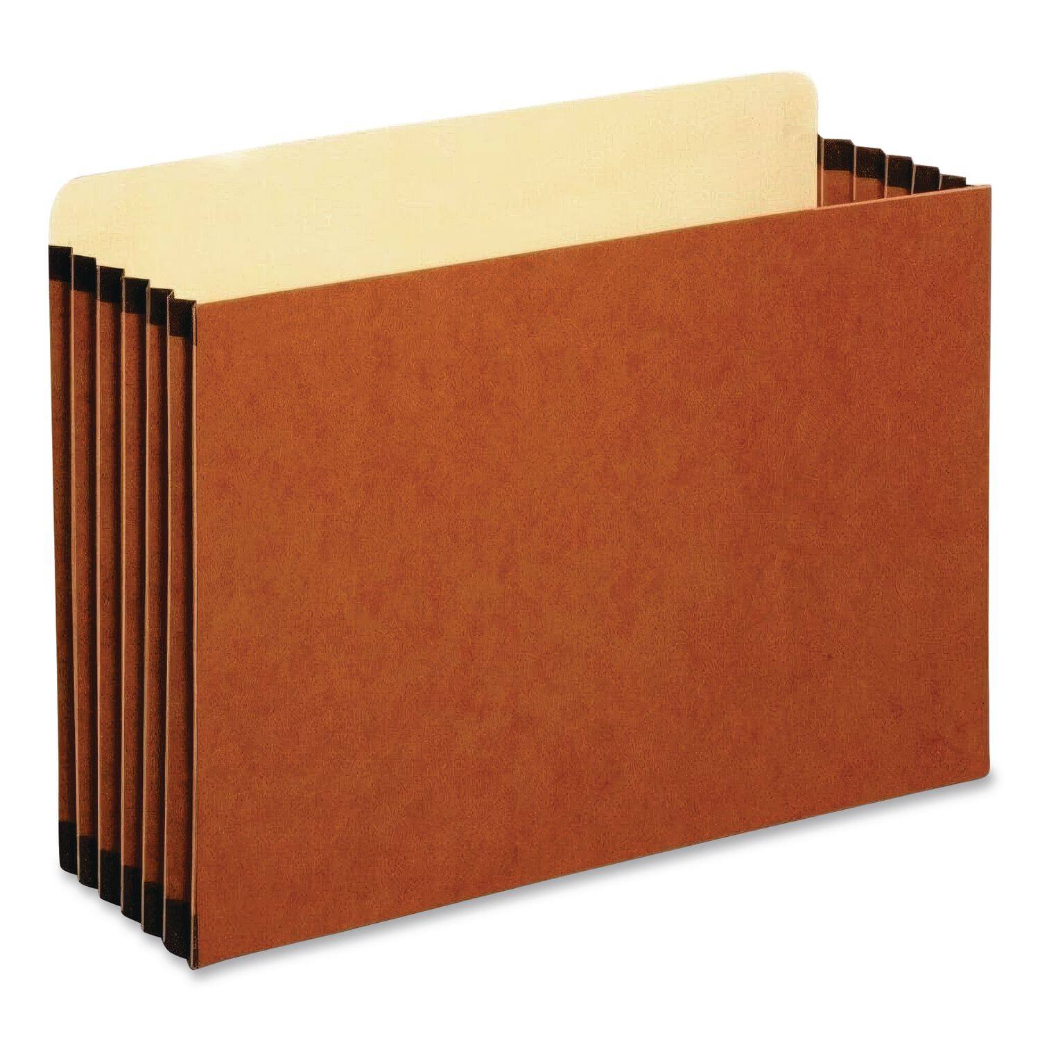Angle. Tops Business Forms - File Cabinet Pockets, 5.25" Expansion, Legal Size, Redrope, 10/box.