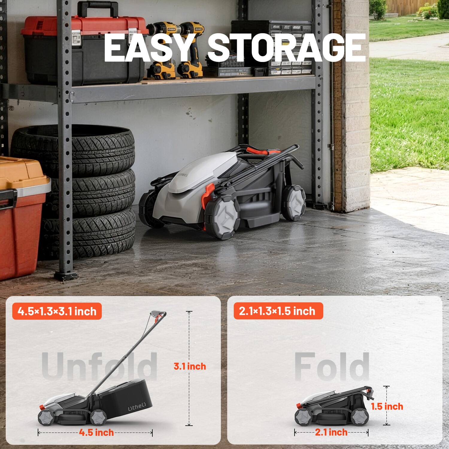 EASY STORAGE

4.5x1.3x3.1 inch
Unfold 3.1 inch
4.5 inch

2.1x1.3x1.5 inch
Fold 1.5 inch
2.1 inch
