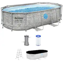 Bestway - Power Steel Swim Vista 14' x 8'2" x 39.5" Above Ground Swimming Pool Set