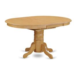 East West Furniture - Pedestal Oval Table with 18" Butterfly leaf - Oak