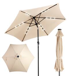 Winado - 9FT Patio Umbrella with Solar Lights, Outdoor Umbrella with Push Button Tilt and Crank, Umbrella Outdoor Patio for Patio