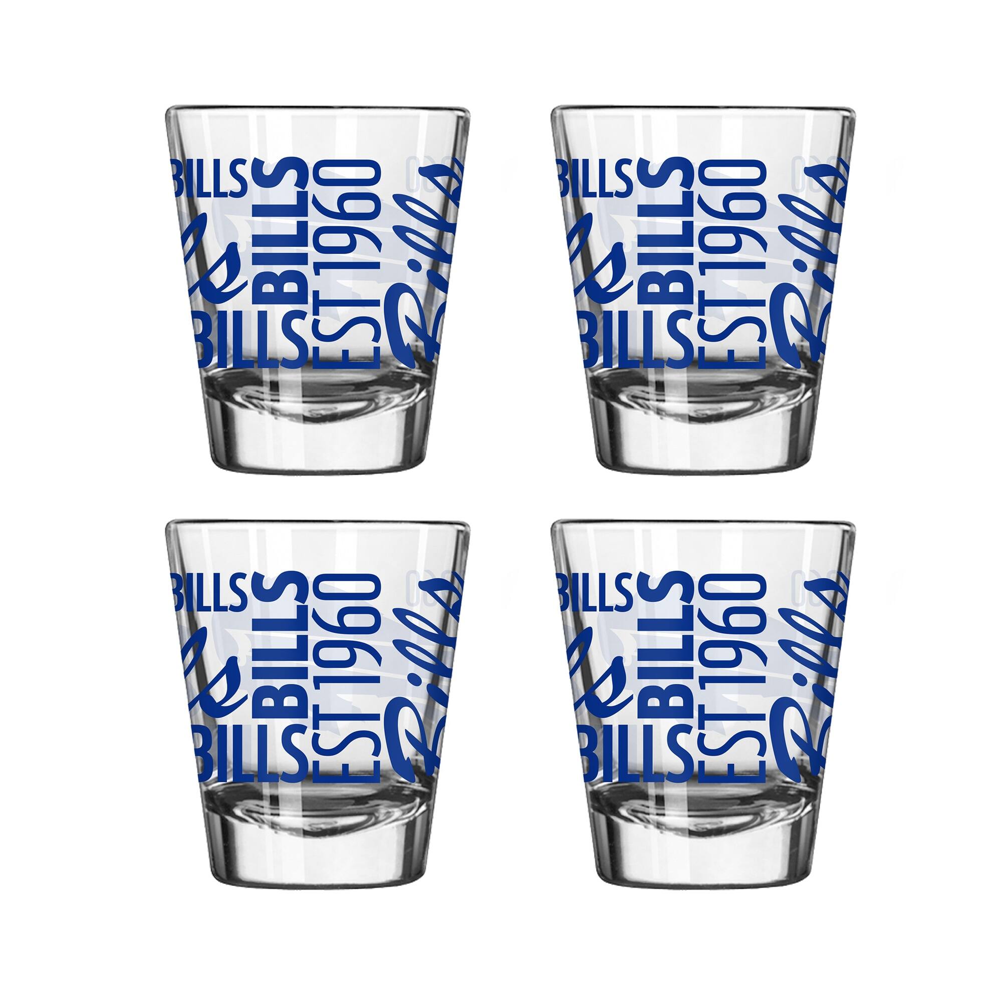 Logo Brands - Buffalo Bills 4-Pack 2oz. Shot Glass Set - Multicolor