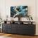 Front. HAUSOURCE - 63" Entertainment Center Media Console Table with 7 Drawers Height Adjustable Mount Dresser TV Stand, Black - Black.