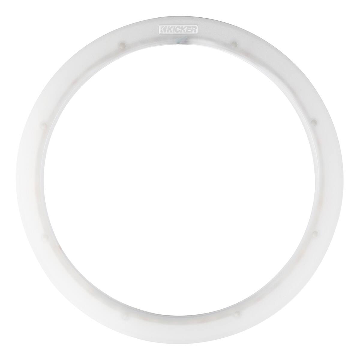 Front. KICKER - Kicker 47KLSR10 10" Marine-Grade LED Speaker Ring - Each - Clear/White.
