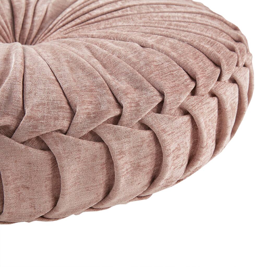 Alt View 1. Gracie Mills - Gracie Mills Yvonne Plush Round Chenille Floor Pillow Cushion - Blush.