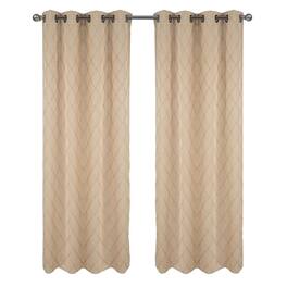 RT Designers Collection - RT Designer Collection Gable Embroidered Blackout Luxurious Decorative Grommet Curtain Panel 54" x 84" - Beige