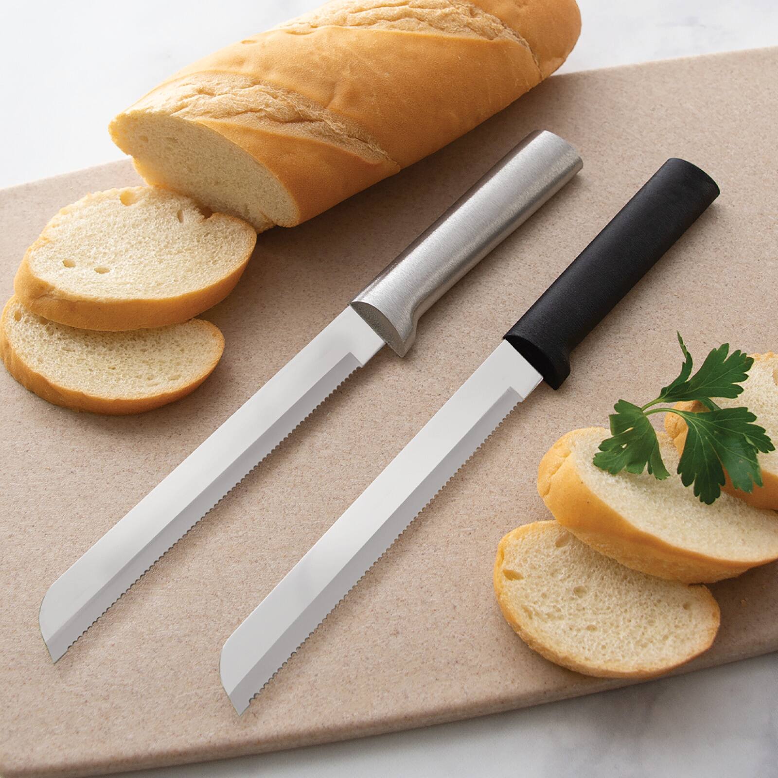 Alt View 1. Rada - Cutlery 6-Inch Bread Knife Stainless Steel Serrated Blade, Aluminum Handle - Silver.