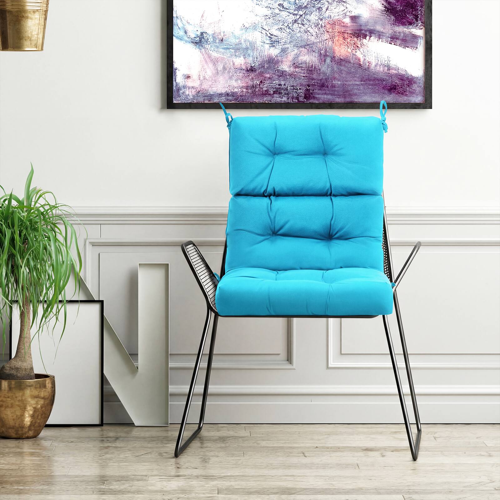 Alt View 3. Costway - Costway 1 PCS Outdoor Back Chair Cushion Tufted Pillow Patio Seating Pad - Turquoise.