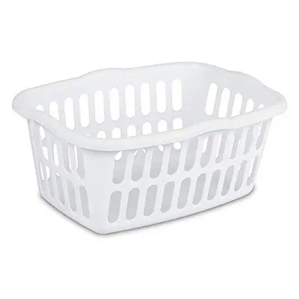 Front. Sterilite - Sterilite Rectangular Laundry Basket, White.