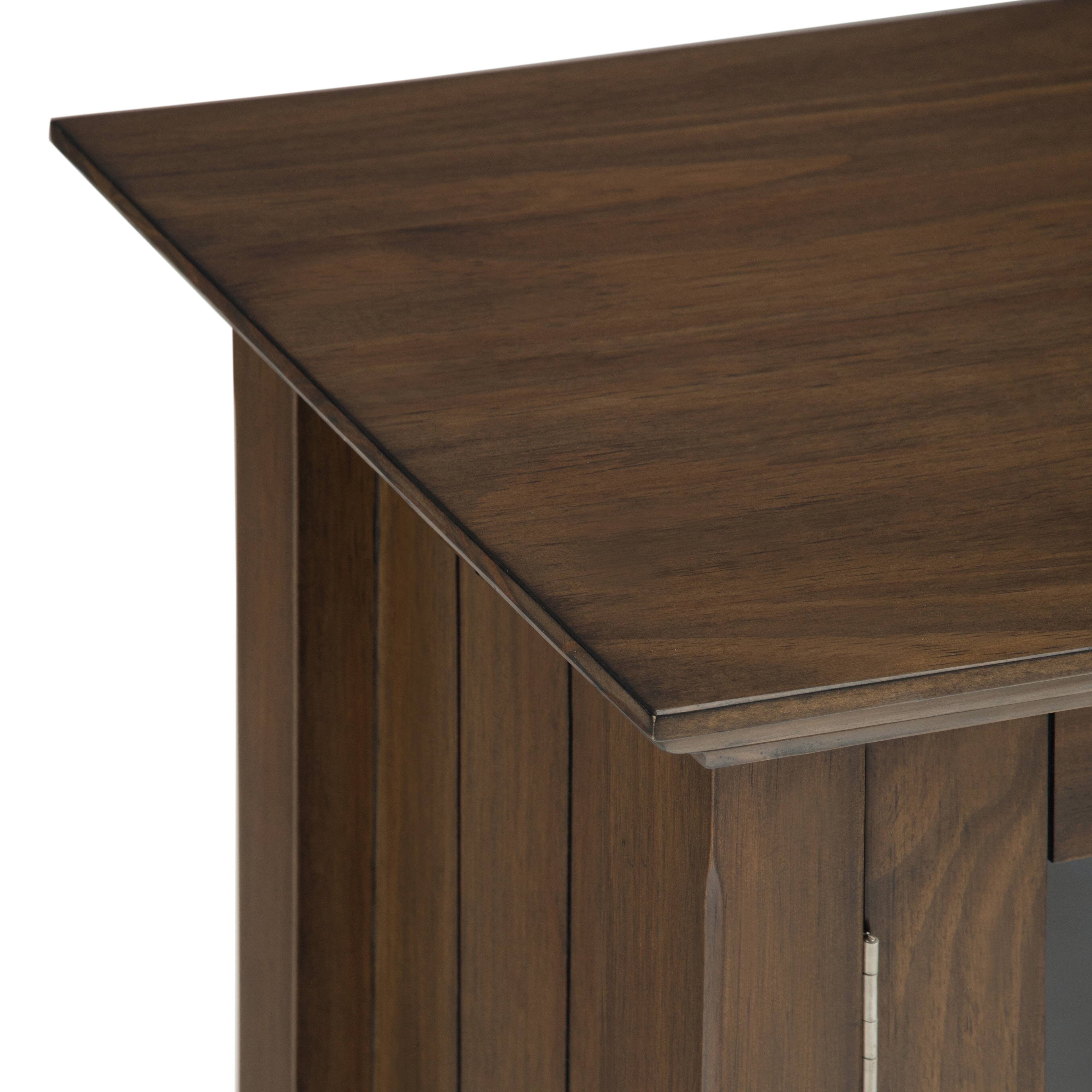 Alt View 14. Simpli Home - Bedford Solid Wood 32 inch Wide Transitional Low Storage Media Cabinet - Rustic Natural Aged Brown.