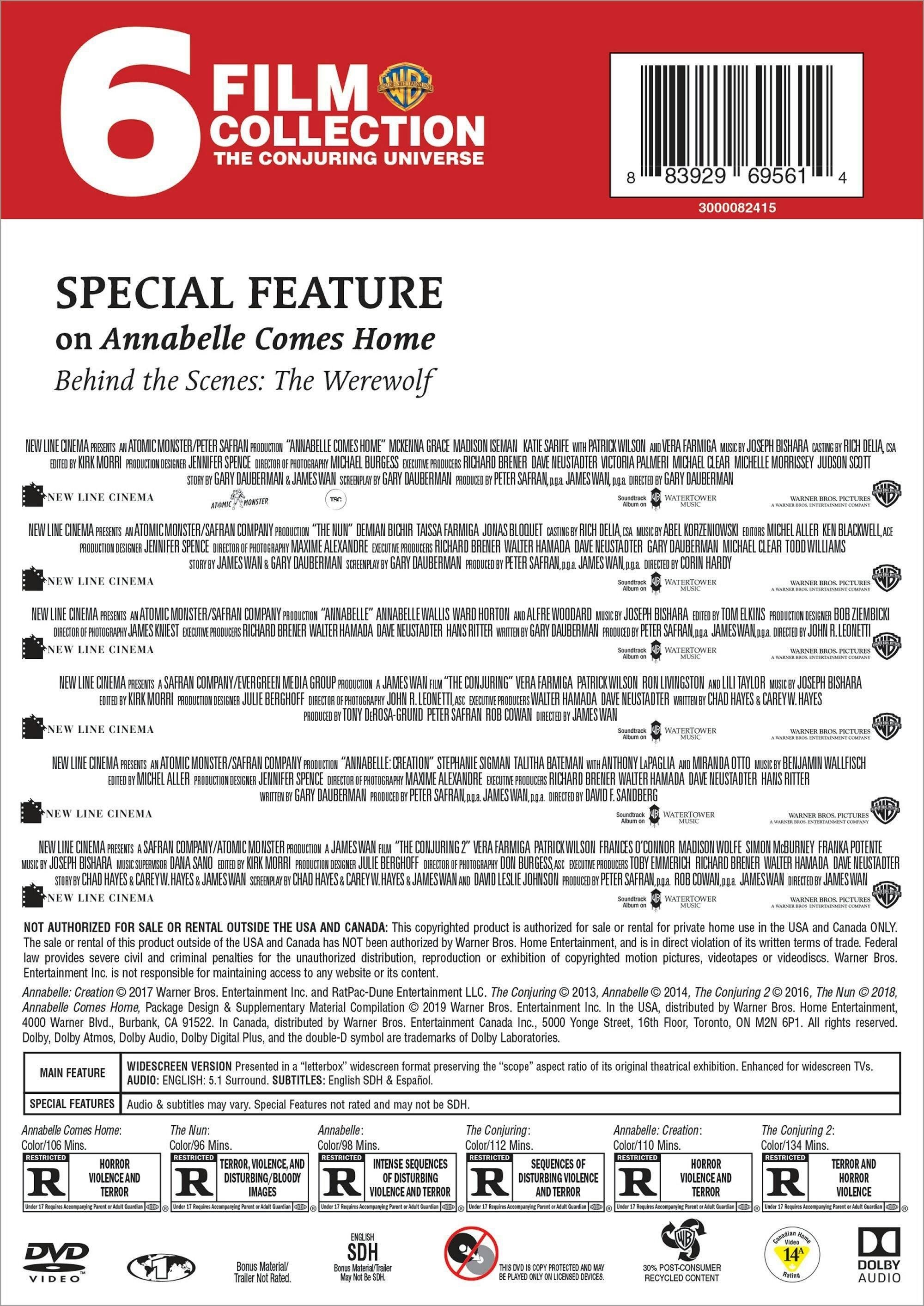 Angle. The Conjuring Universe: 6 Film Collection (Box Set) [DVD].