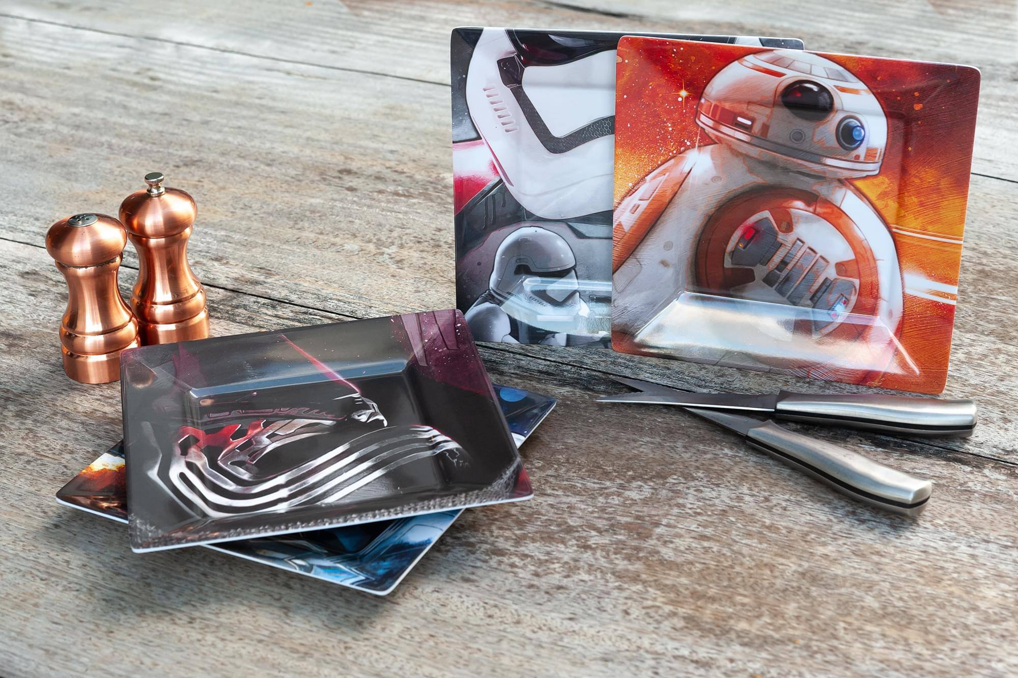 Alt View 4. Star Wars - Star Wars Melamine Plate Set - 4 Pieces - Stormtrooper, Kylo Ren, and BB8 - Multi-Color.