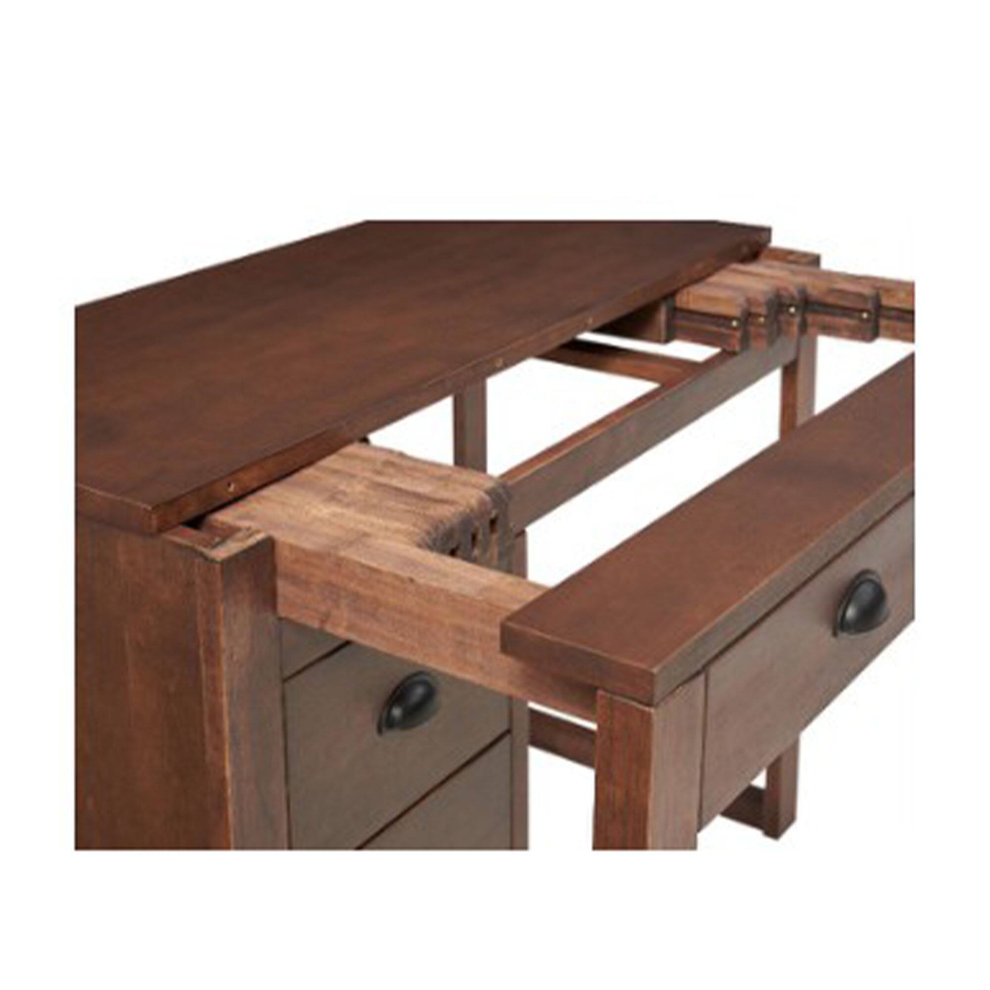 Alt View 6. Stakmore - Stakmore Wooden Expanding Desk with Ottoman and 3 Functioning Drawers, Walnut - Walnut.