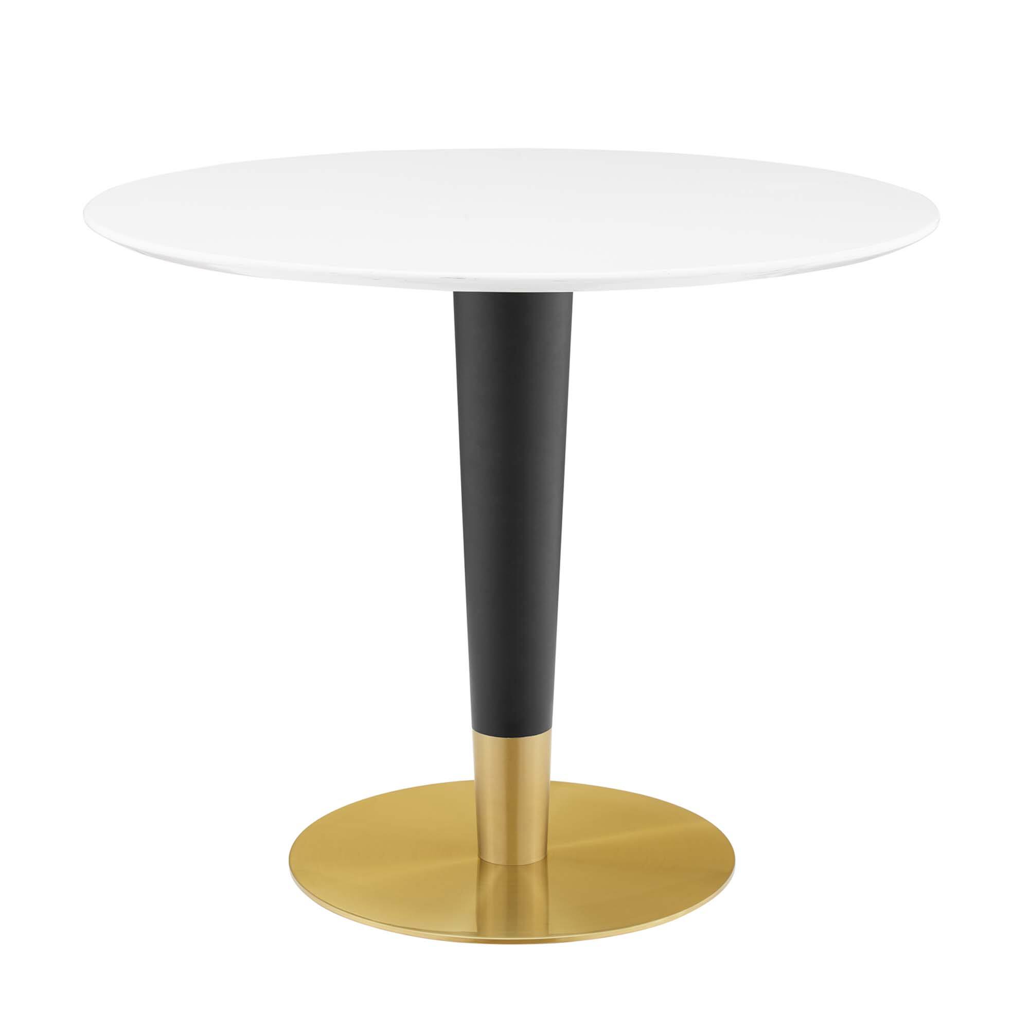 Angle. Modway - Zinque 36" Dining Table by Modway - Gold White.