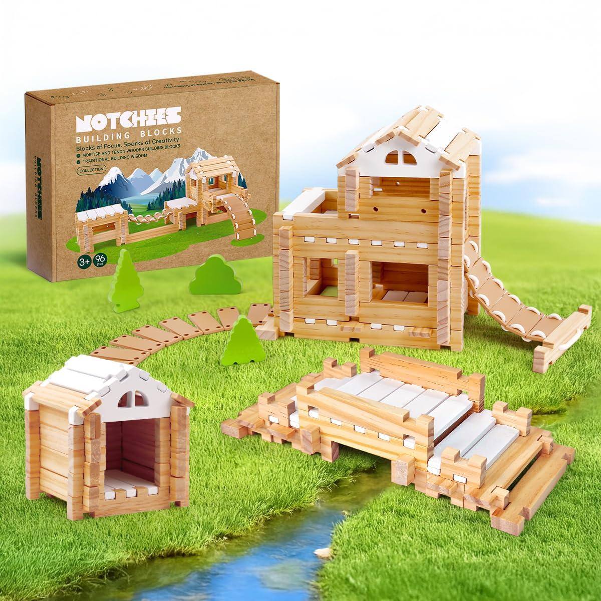 NOTCHIES  
BUILDING BLOCKS  
BUILDING Blocks of Focus. Sparks of Creativity!  
MORTISE AND TENON WOODEN BLOCKS  
TRADITIONAL WOODEN BLOCKS  
COLLECTION  
3+  
96