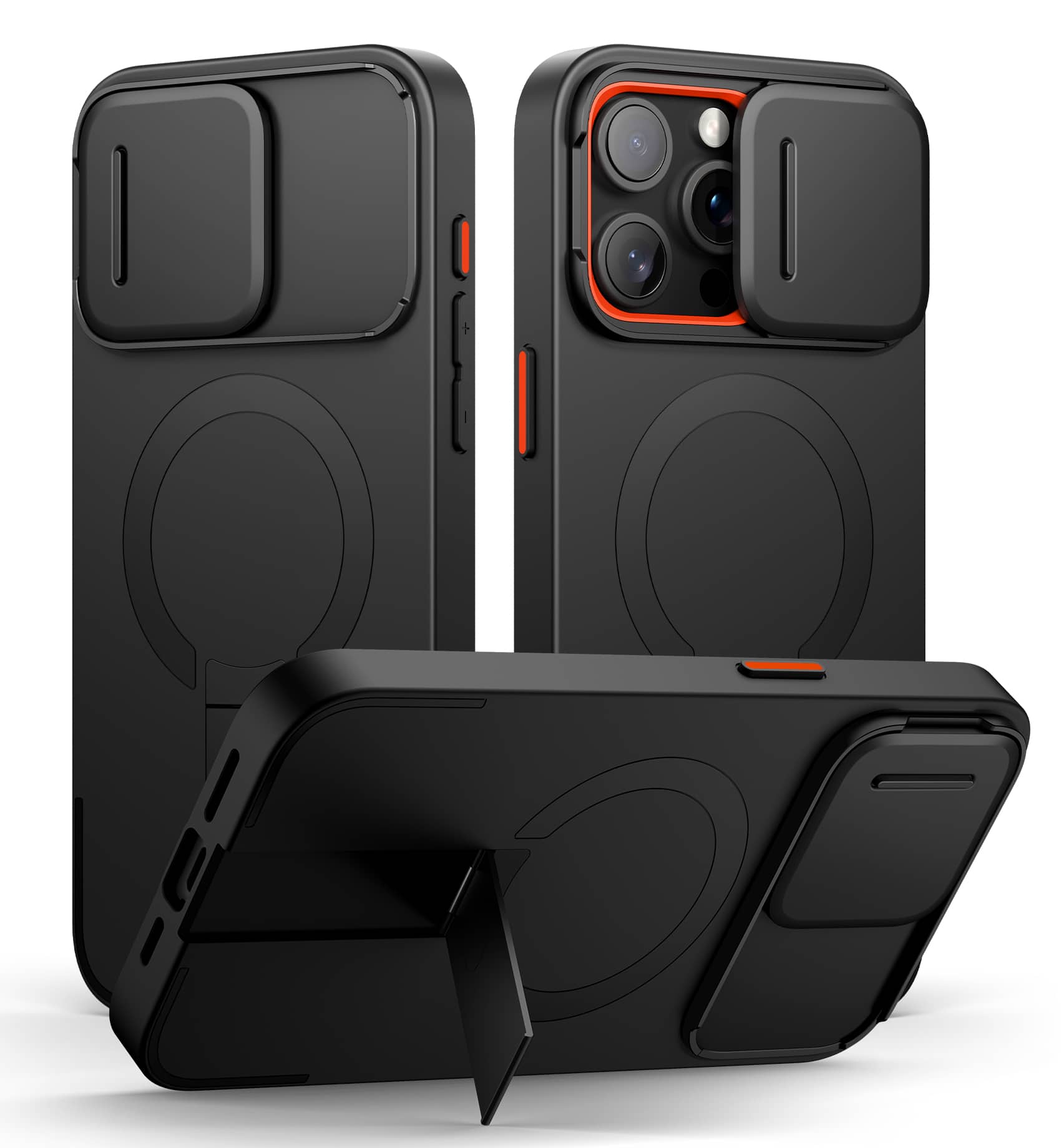SURITCH - Bumper Case for iPhone 15 Pro Max with Camera Cover, Kickstand,Compatible with MagSafe, Shockproof Slim Protective Cover - Aurora Black price history on PriceWatchPro