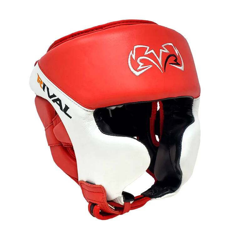 Alt View 1. RIVAL - Rival Boxing RHGC2C Headgear w/ Cheek Protectors - Small - Red/White - Red/White.