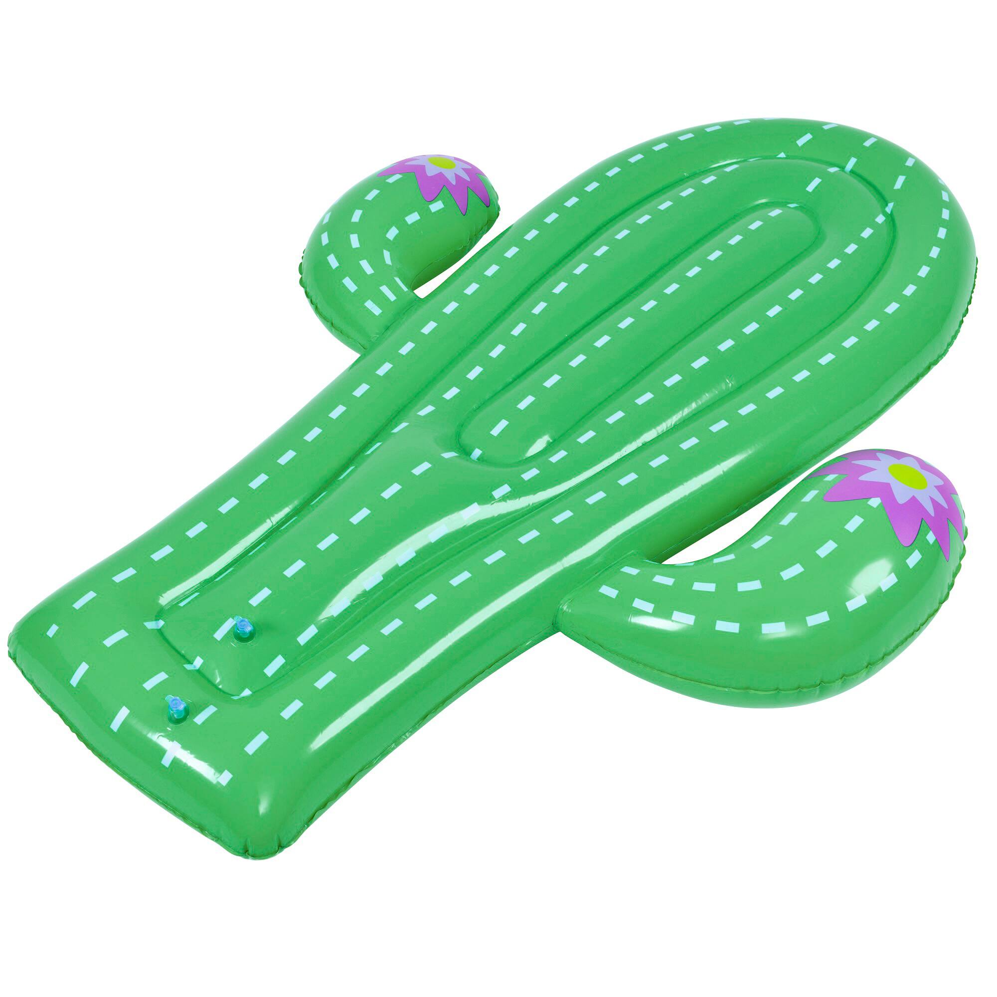 Alt View 4. Pool Central - Inflatable Jumbo Cactus Shaped Pool Float - 5.75' - Green - Green.