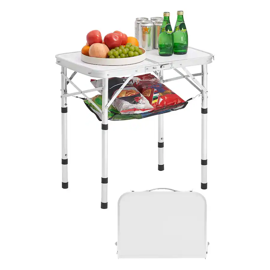 Portable Mdf Table VEVOR Folding Camping Table, Adjustable Height Portable Side Tables ...