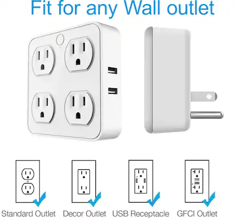 Fit for any Wall outlet
Standard Outlet
Decor Outlet
USB Receptacle
GFCI Outlet
