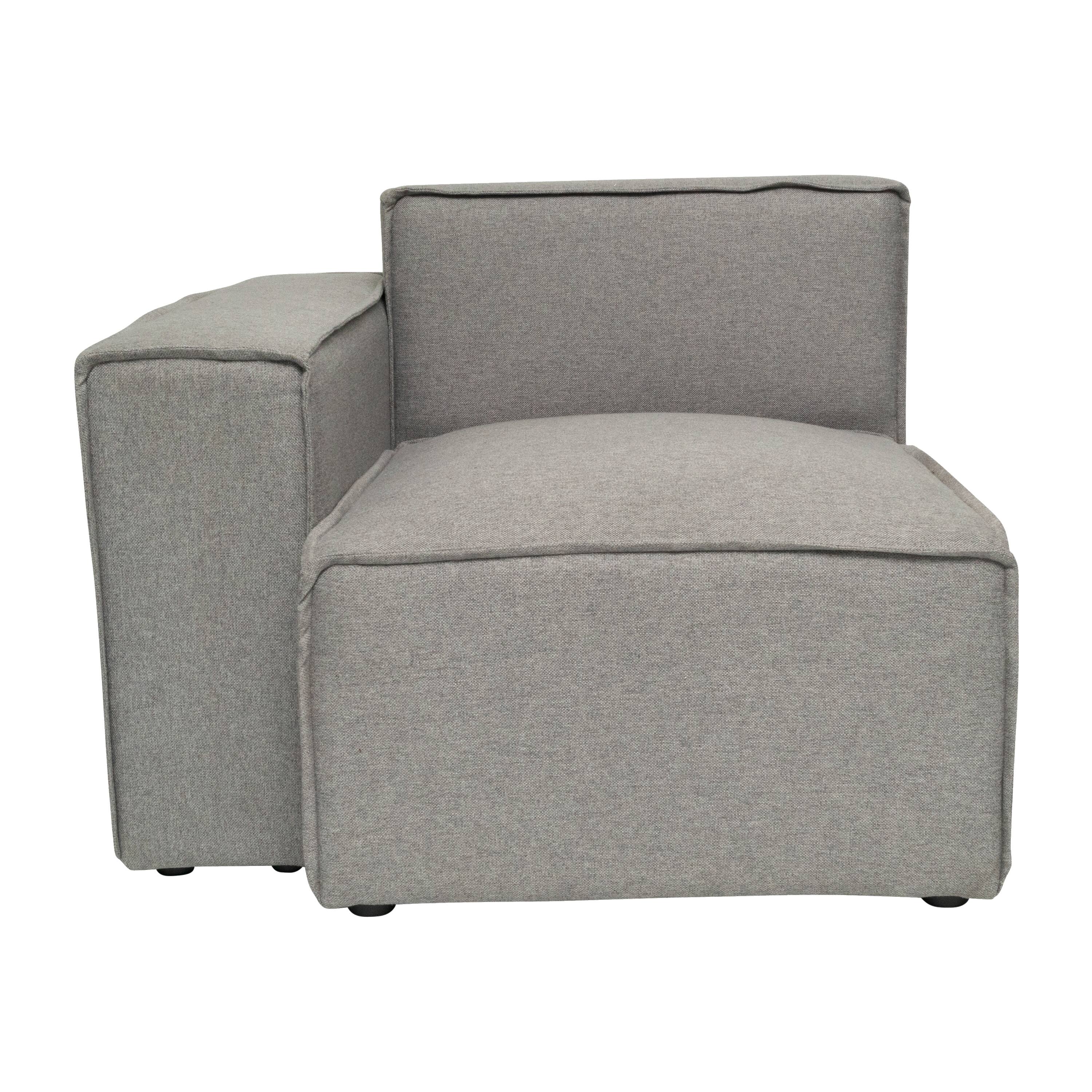 Alt View 9. Emma + Oliver - Farmount Modular Left Side Armchair with Arm Rest - Gray.