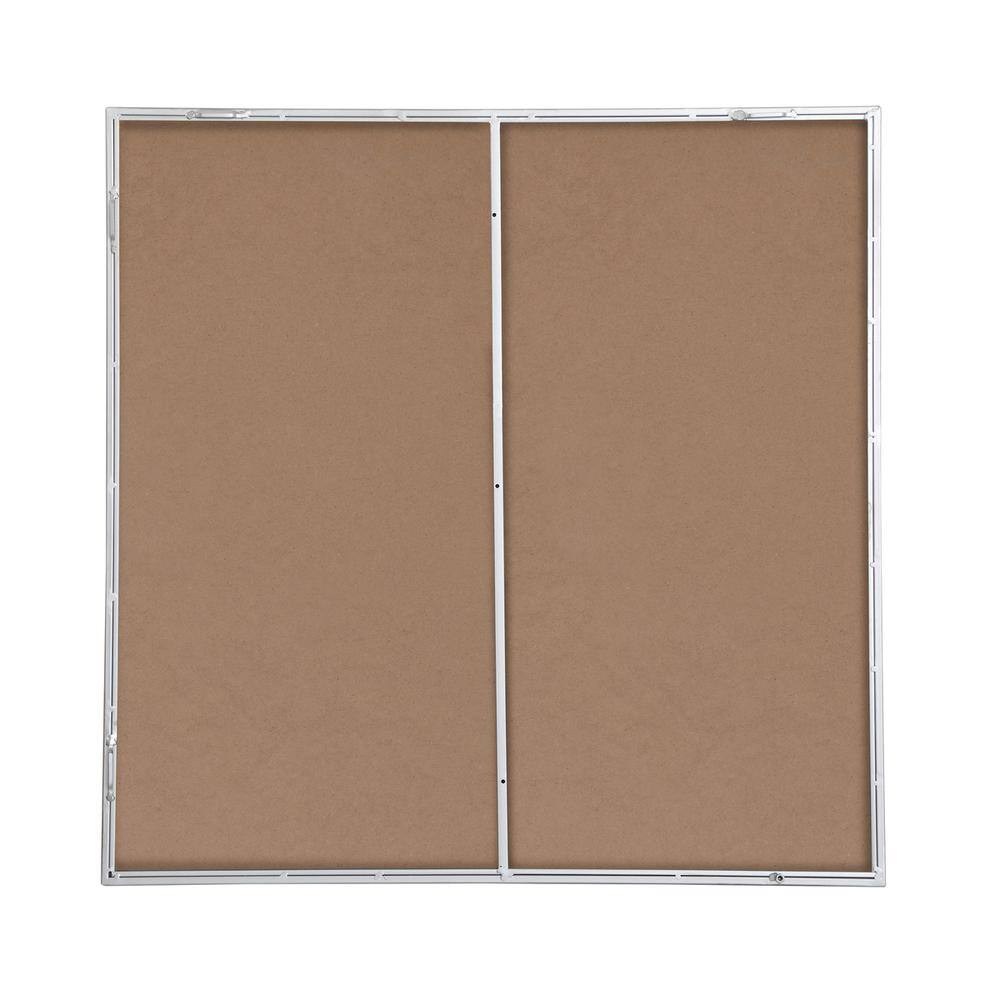 Angle. Elegant Decor - Metal frame square mirror 36 inch in silver - Silver.