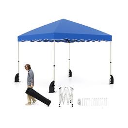 Boyel Living - Foldable Pop Up Canopy Tent 120-in W x 120-in D x 84-in H - Blue