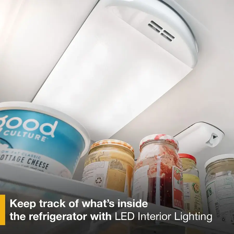 Keep track of what's inside the refrigerator with LED Interior Lighting.