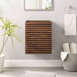 Modway - Render Wall-Mount Bathroom Cabinet Basin Not Included - Walnut