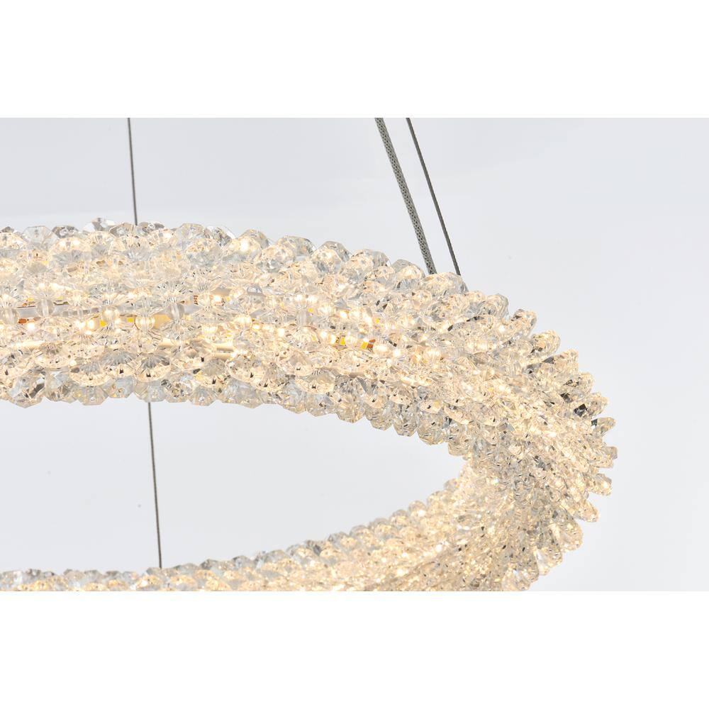 Alt View 8. Elegant Lighting - Bowen 18 inch Adjustable LED Chandelier in Satin Gold - Satin Gold.