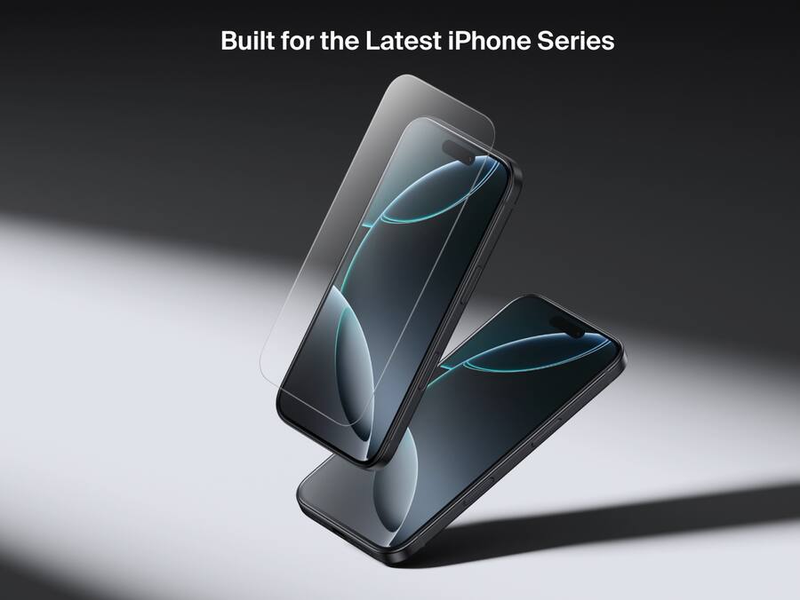 Protection D'écran Belkin UltraGlass 2 Pour IPhone 17 Pro Max - Verre Trempé 9H, Anti-choc, Pose Facile Avec Support