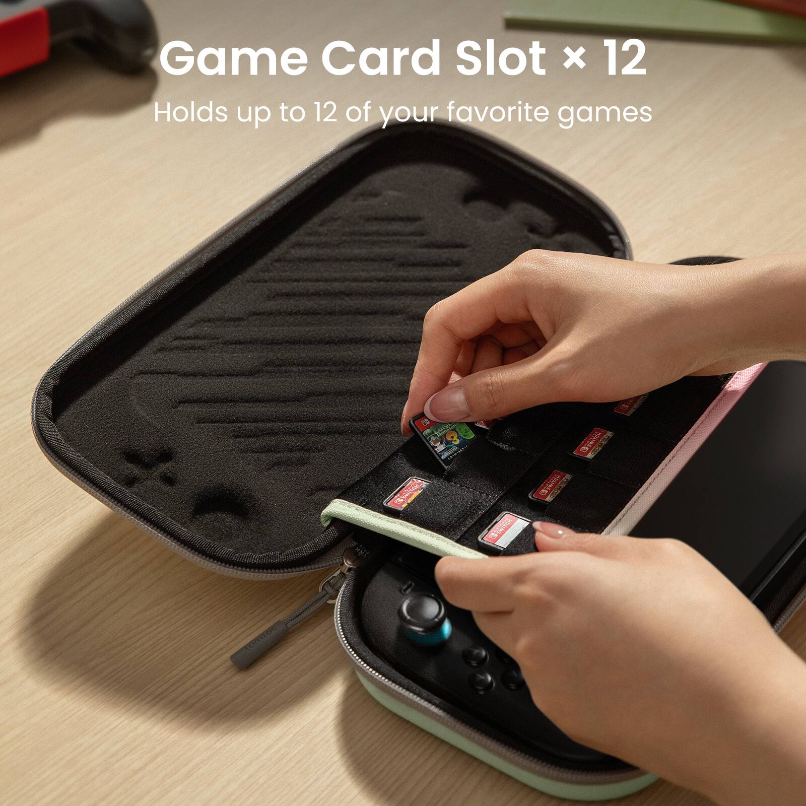 Game Card Slot x 12
Holds up to 12 of your favorite games