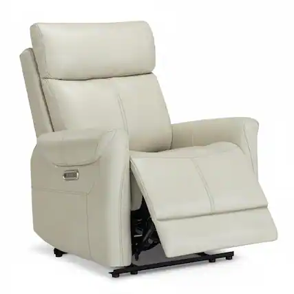 Front. AOITUN - Leather Recliner Chair with Adjustable Arm and Longer Footrest for Living Room and Nursery - Beige.