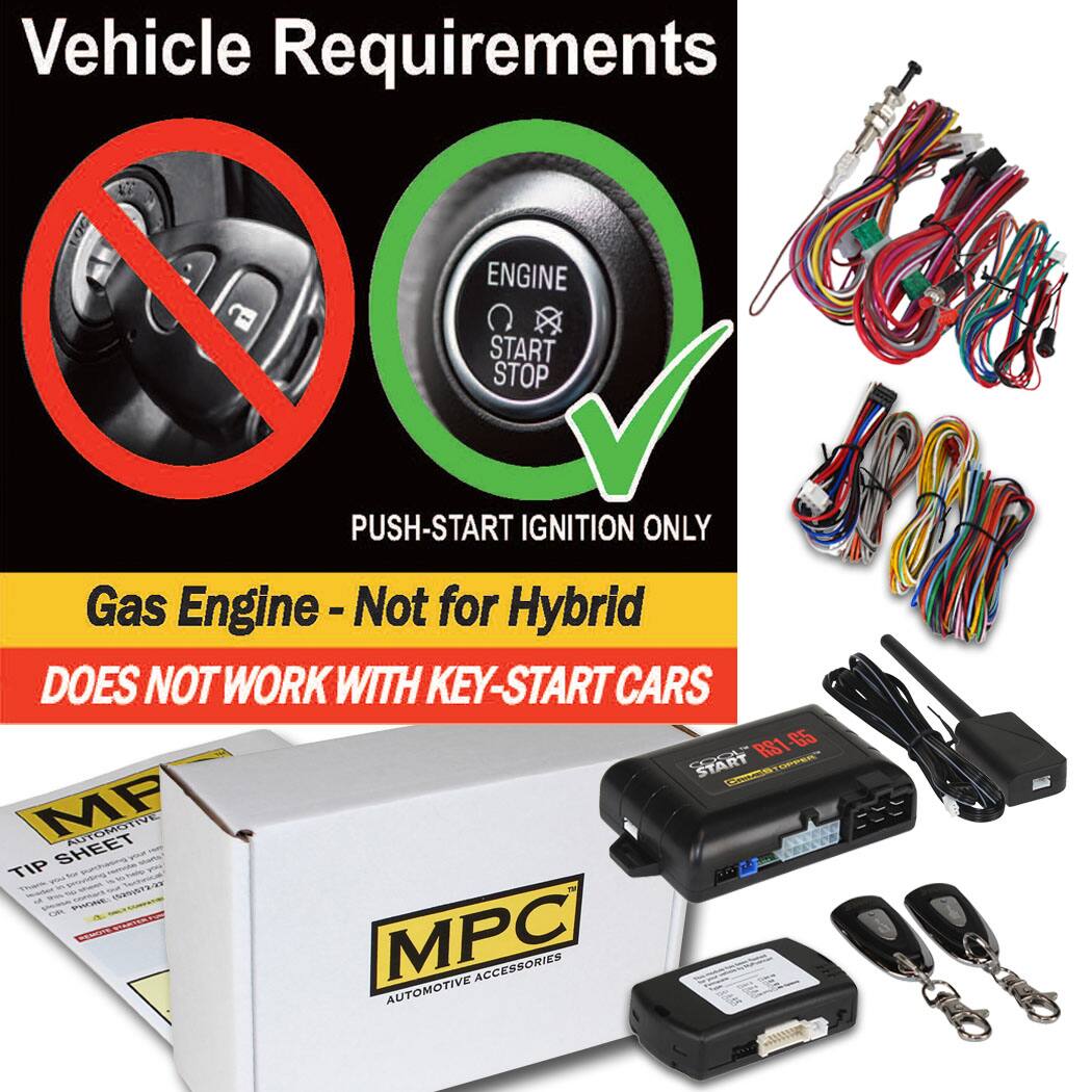 Vehicle Requirements

- Gas Engine - Not for Hybrid
- DOES NOT WORK WITH KEY-START CARS
- PUSH-START IGNITION ONLY

MPC AUTOMOTIVE ACCESSORIES