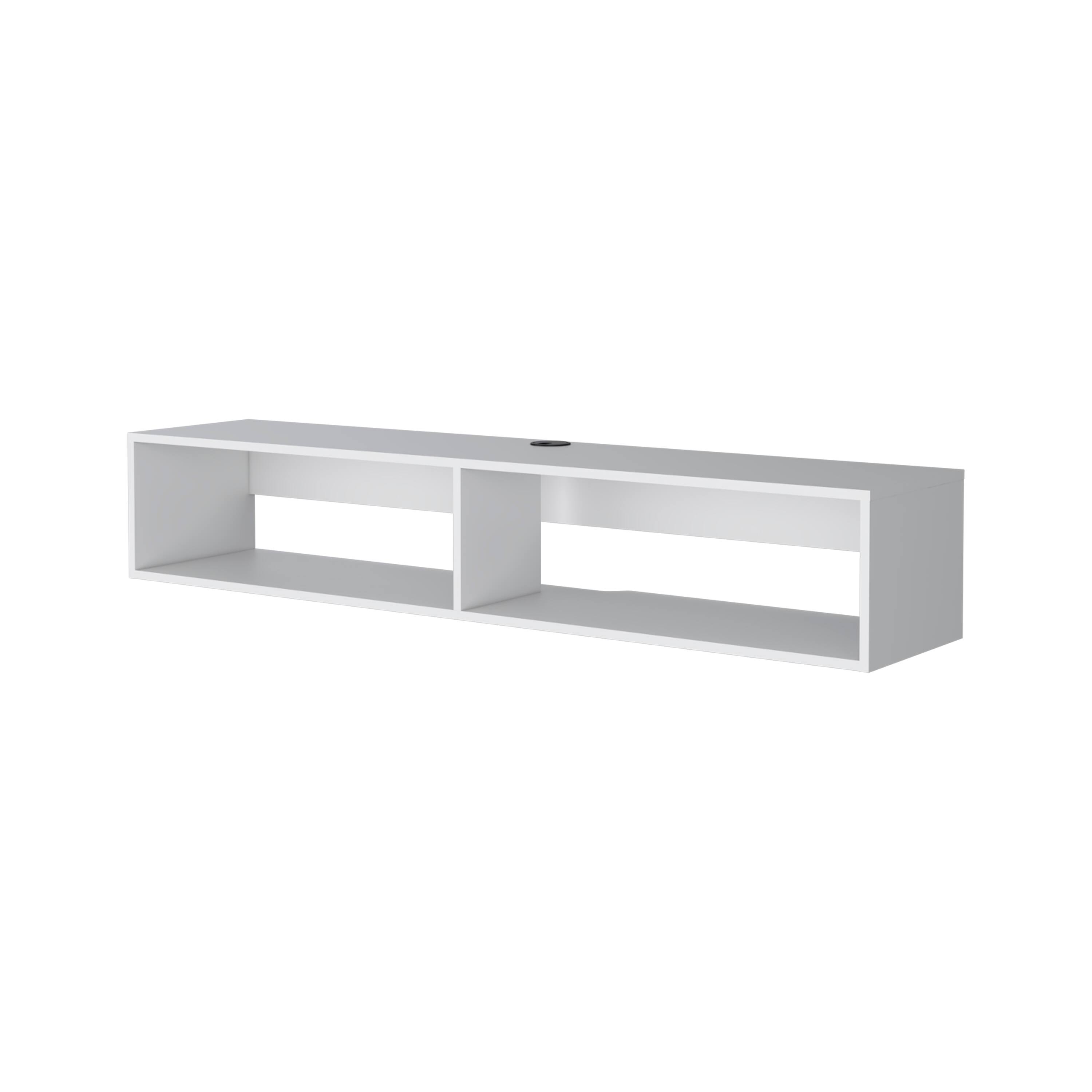 Alt View 2. Spaco - Spaco 55-Inch Floating TV Shelf, 2-Tier Wall-Mounted Media Stand, Space Saving Melamine Design, for Bedroom Living Room - White.