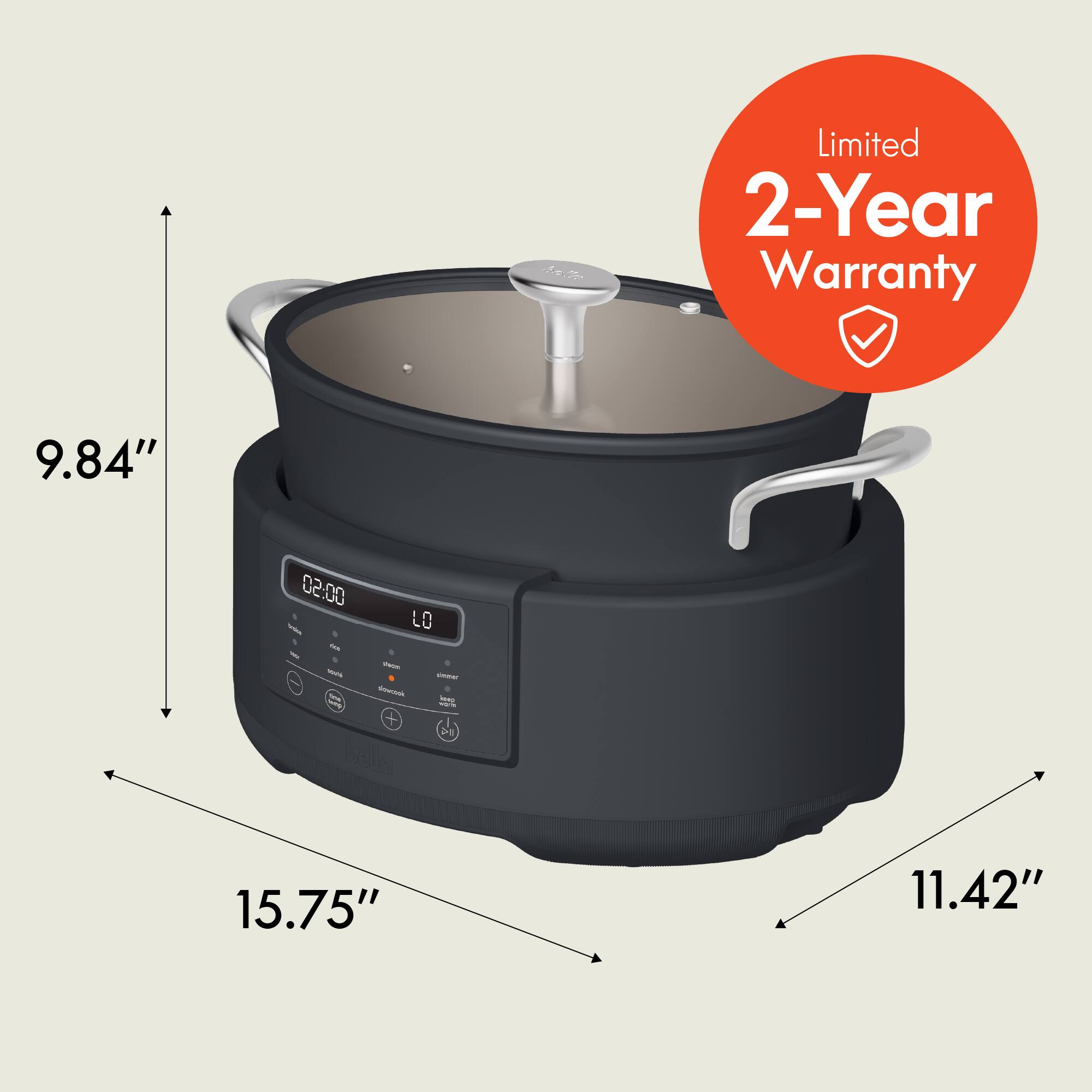 Limited 2-Year Warranty

9.84"

02:00

15.75"

11.42"