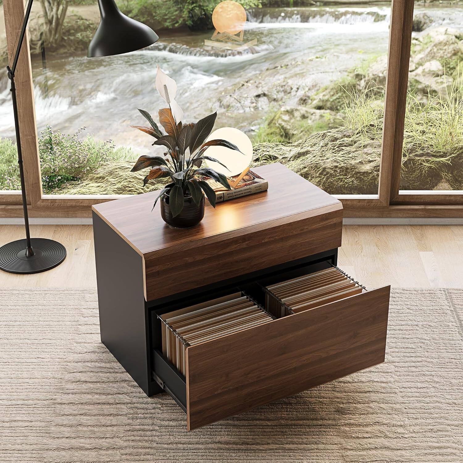 Alt View 2. ModernMate - 31"W*23"H 2 Drawer Wood Lateral File Cabinet with Anti-tilt Mechanism.