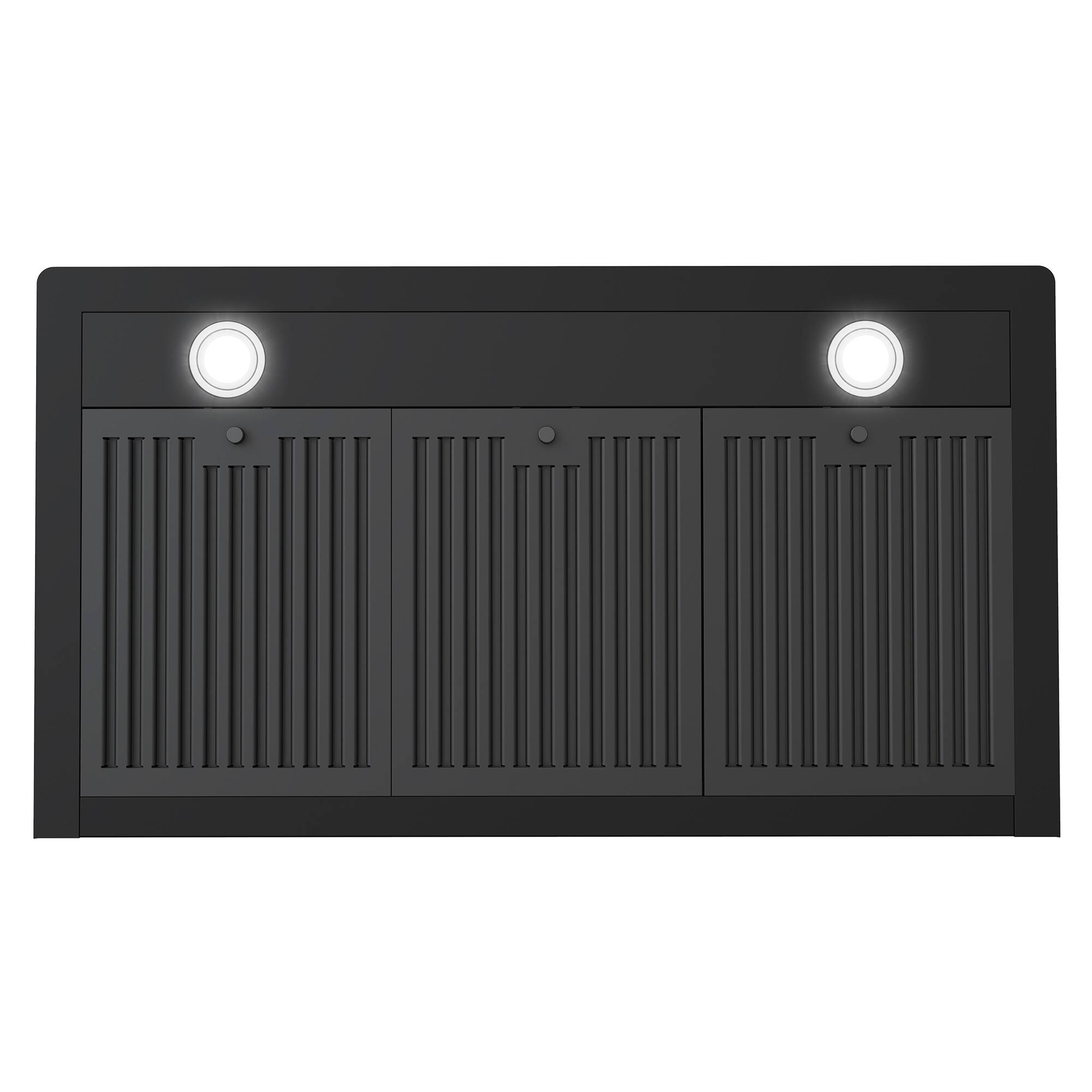 Alt View 5. COSMO - COS-63190S-BK 36 in. Vista Collection 380 CFM Ducted Wall Mount Range Hood, Touch Controls, LED Lights - Matte Black.